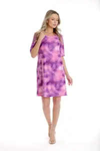 Rochie buzunare CP25021 ciclame/mov degradee, Cesy | marimea M