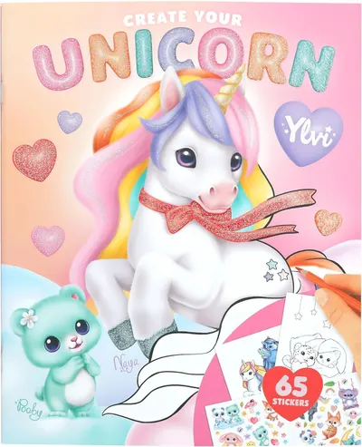 Carte de colorat Depesche Ylvi - Create Your Unicorn, cu stickere