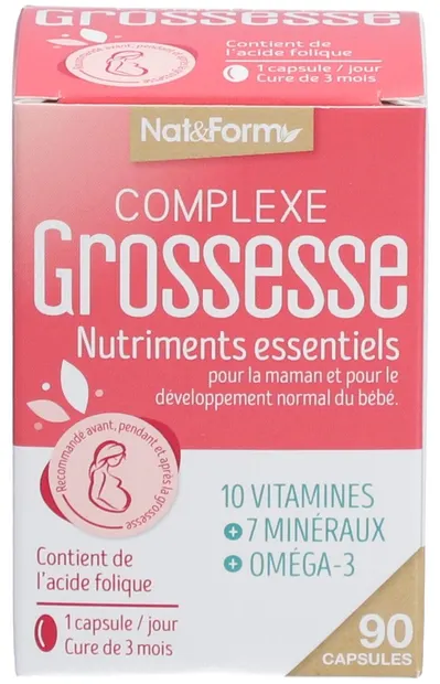 Complexe Grossesse – Complex pentru femei însărcinate, 90 capsule, Nat&Form
