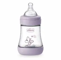 Biberon Chicco Perfect5 150ml, biofunctional, anti-colici, tetina silicon, flux lent, fata, 0luni