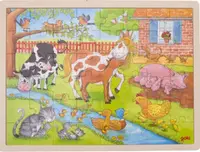 Puzzle din lemn Goki - Viata in ferma