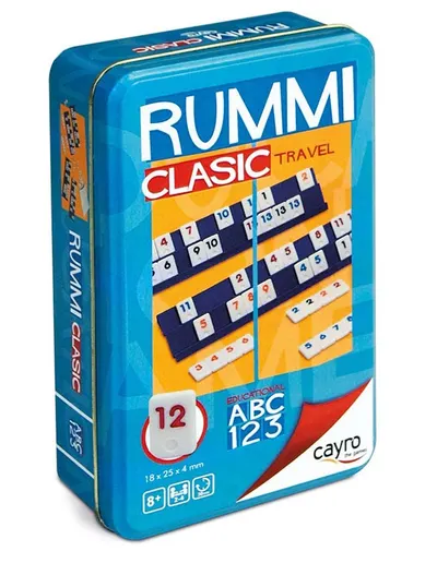 Joc compact pentru copii Cayro - Rummi Classic, in cutie metalica