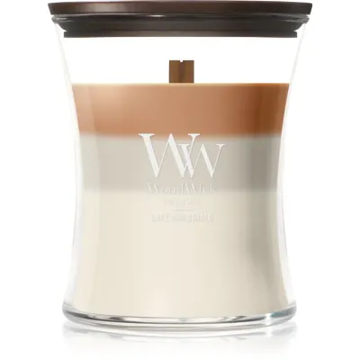 Woodwick Trilogy Café Macchiato lumânare parfumată cu fitil din lemn 275 g