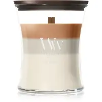Woodwick Trilogy Café Macchiato lumânare parfumată cu fitil din lemn 275 g