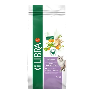 Hrana Uscata Pisici Adulte Sterilizate, Libra Cat Adult Sterilizat, Pui, 12 kg