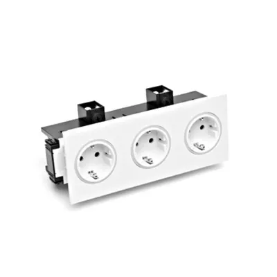 Priza 230V/16A tripla pt.canal parapet SIGNA, RAL9010 alb