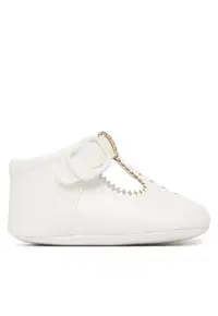 Pantofi de fete piele ecologica - alb - sistem inchidere Velcro