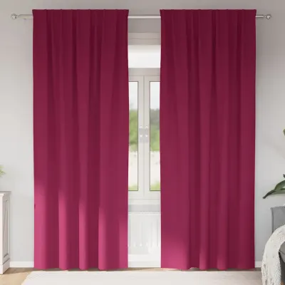vidaXL Perdele Opaque cu Inel 2 buc. Roșu Vin 225 x 140 cm Poliester