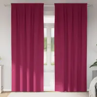 vidaXL Perdele Opaque cu Inel 2 buc. Roșu Vin 225 x 140 cm Poliester