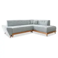 Colțar extensibil cu șezlong pe partea dreaptă Miuform Dazzling Daisy L, gri deschis