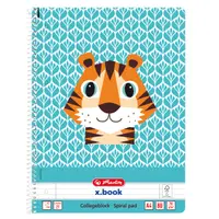Caiet cu spira A4, 80 file, Cute Animals Tiger, Herlitz, dictando