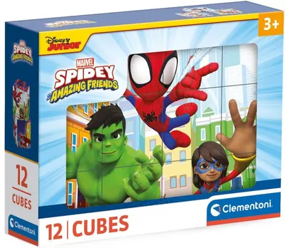 Puzzle cub Clementoni din 12 piese - Spidey și prietenii săi minunați