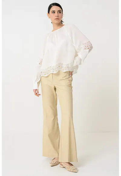 Bluza lejera cu maneci lungi - Alb