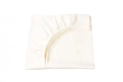 Set 2 cearsafuri patut 120x60 cm din bumbac crem galben + protectie impermeabila