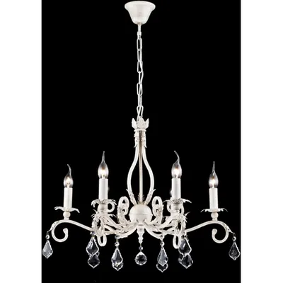 Candelabru House Templiers,6 x E14, 230V, D.65cm,H.56 cm,Alb