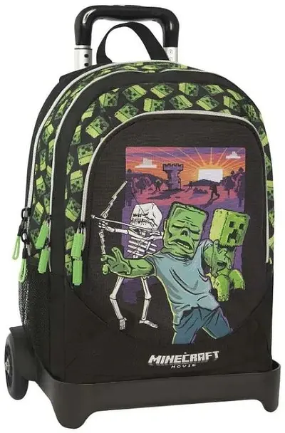 Rucsac cu roți Panini Minecraft - Movie, cu suport detașabil