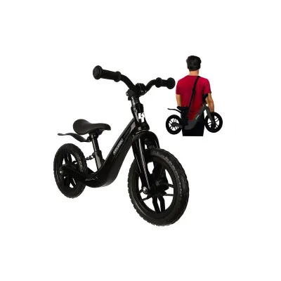 Bicicleta fara pedale, roti spuma EVA 12 inch, scaun reglabil, maxim 30 kg, curea transport