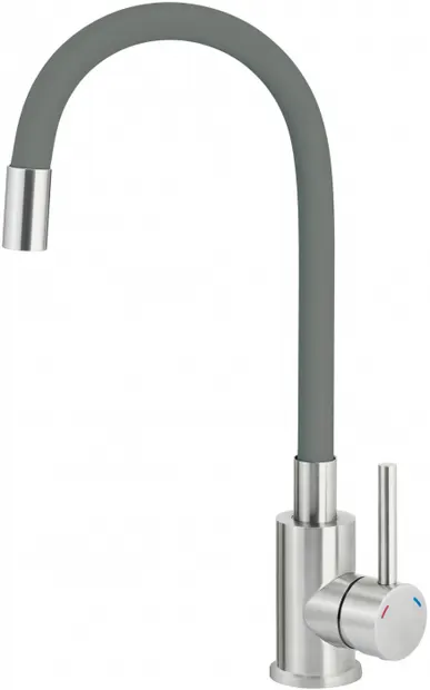 Baterie pentru chiuveta bucatarie, antracit, cap mixer, pipa flexibila, Deante Luno