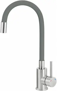 Baterie pentru chiuveta bucatarie, antracit, cap mixer, pipa flexibila, Deante Luno