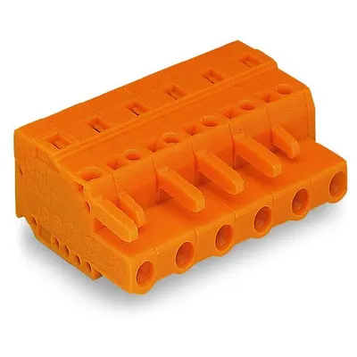 1-conductor female plug; 2.5 mm²; Pin spacing 7.62 mm; 4-pole; 2,50 mm²; orange