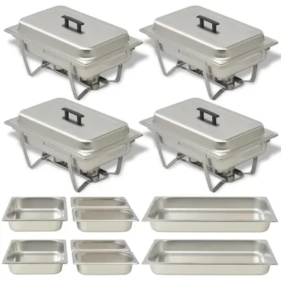 Gossi set vase incalzire mancare, 4 piese, otel inoxidabil