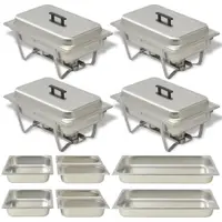 Gossi set vase incalzire mancare, 4 piese, otel inoxidabil