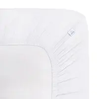 Cearceaf muselina organica, cu elastic, Little Amy, Alb, 80 x 160 cm