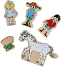 Set de figurine din lemn Pippi - Pippi Șosețica