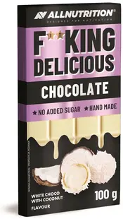 Fitking Delicious Chocolate, ciocolată albă cu cocos, 100 g, AllNutrition