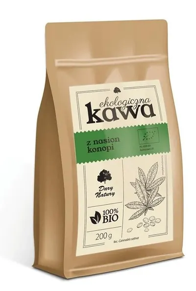 Cafea bio din semințe de cânepă, fără cofeină, 200 g, Dary Natury