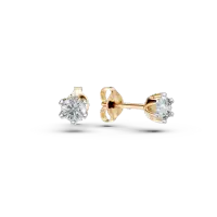 Cercei din aur galben cu diamante solitaire de 0.4ct