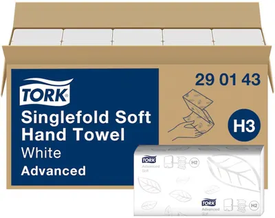 Prosoape de mână Tork - moi, pliate simplu, H3, pachete de 15 x 250 de foi