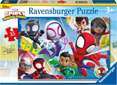 Puzzle pentru copii Ravensburger din 35 piese - Spidey și prietenii săi minunați