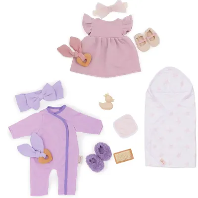 Set de accesorii pentru păpuși Battat Lulla Baby - Haine pentru fete, 11 piese