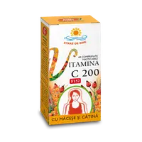 Vitamina C 200mg cu macese si catina, 60 comprimate, Fares