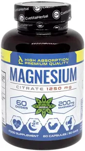 Magnesium Citrate, 1250 mg, 60 capsule, Cvetita Herbal