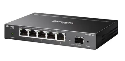Omada 5-Port 2.5GBASE-T Easy Managed Switch with 1 10GE SFP+ Slot PORT: 5× 2.5G RJ45 Ports,1× 10G SFP+ Slot SPEC: Desktop Steel