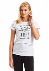 Tricou din amestec de bumbac Adele - Alb
