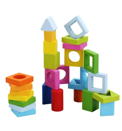 Blocuri din lemn - figuri geometrice de joc Classic World