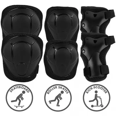 Set de protectie pentru copii Kidwell Trix Black cotiere si genunchiere, marimea S