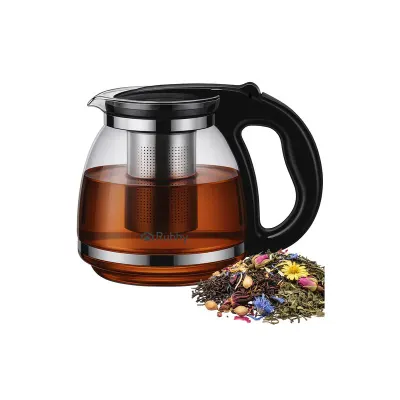 Ceainic cu infuzor, capacitate 2 litri, infuzor detasabil din otel inoxidabil, sticla