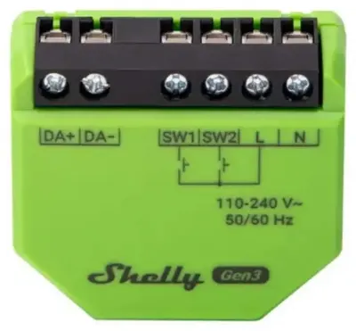 Dimmer Smart Shelly - DALI Dimmer Gen3, Wi-Fi, verde