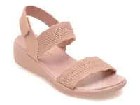 Sandale SKECHERS roz, ARYA, din material textil