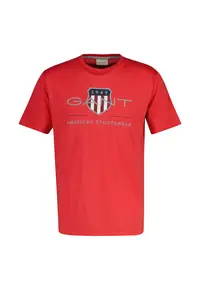 Tricou regular fit cu imprimeu logo Archive Shield - Rosu vermillion