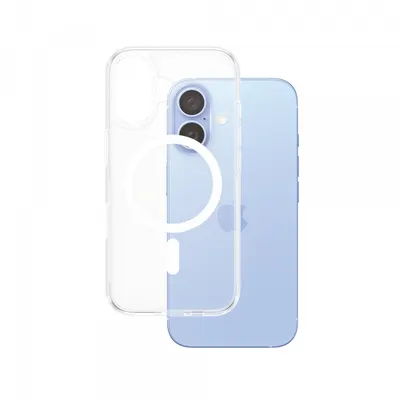 Husa MagSafe pentru Apple iPhone 16, PanzerGlass, HardCase, Transparenta Alba