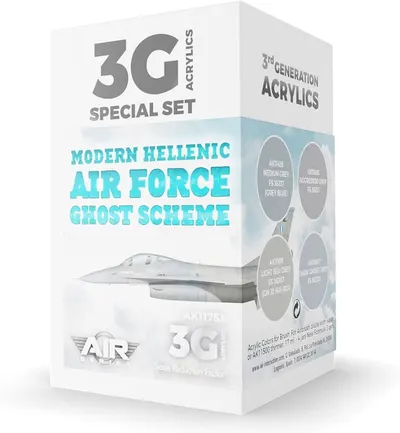 Vopsele acrilice de nouă generație AK Interactive - Modern Hellenic Air Force Ghost Scheme AK11753 (4 x 17 ml)