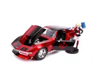 Set masinuta cu figurina - Harley Quinn & 1969 Chevy Corvette Stingray, 1:24