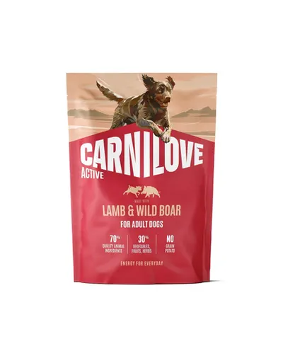 Hrană câini activi 1,5 kg CARNILOVE Active Dog Lamb and Wild Boar Adult 1,5 kg miel și mistreț
