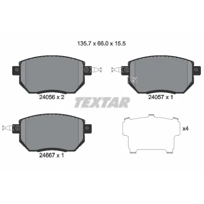 Set placute frana, frana disc TEXTAR 2405601