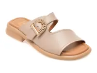 Papuci GOLD DEER gri, 22040, din piele naturala